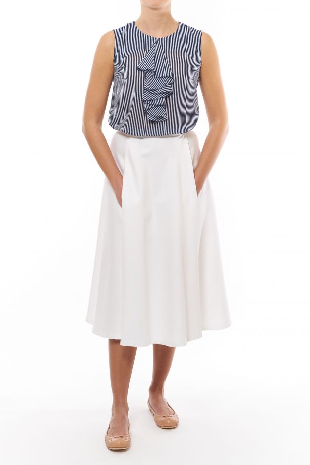 Maritimer Streifen Top mit Volant