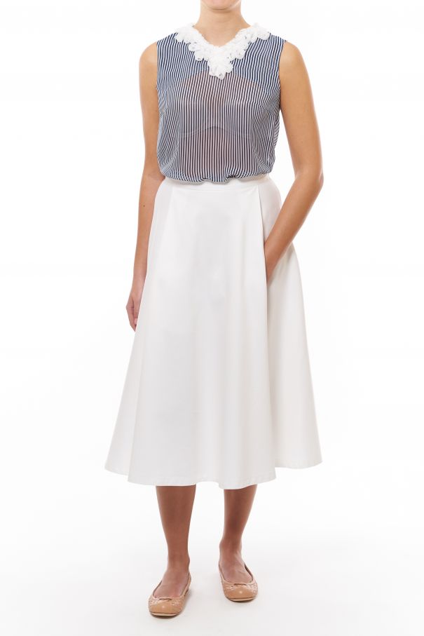 Maritimer Streifen Top mit Halsdekoration