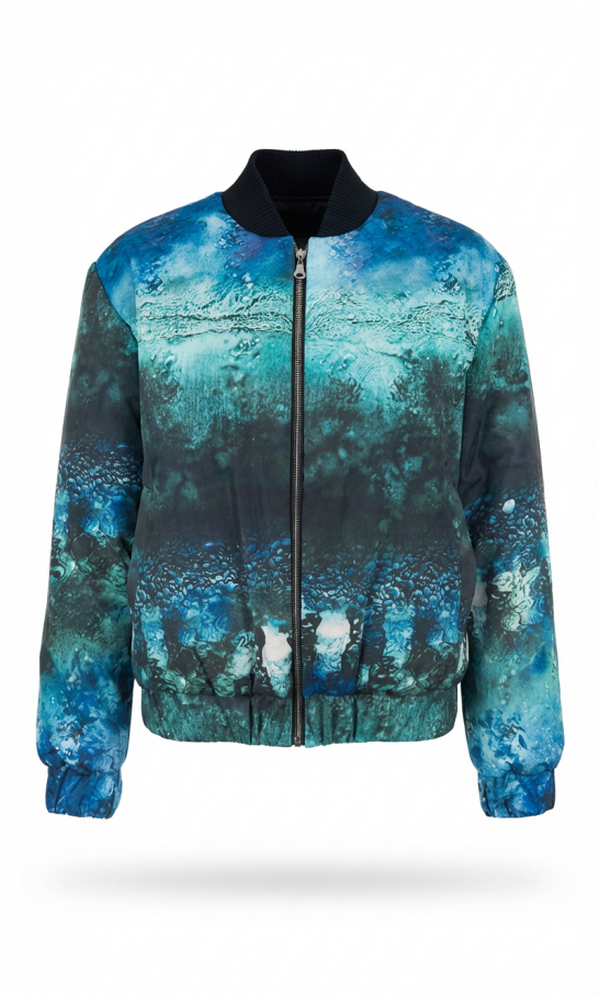 Bomber Jacke mit Ozean Print