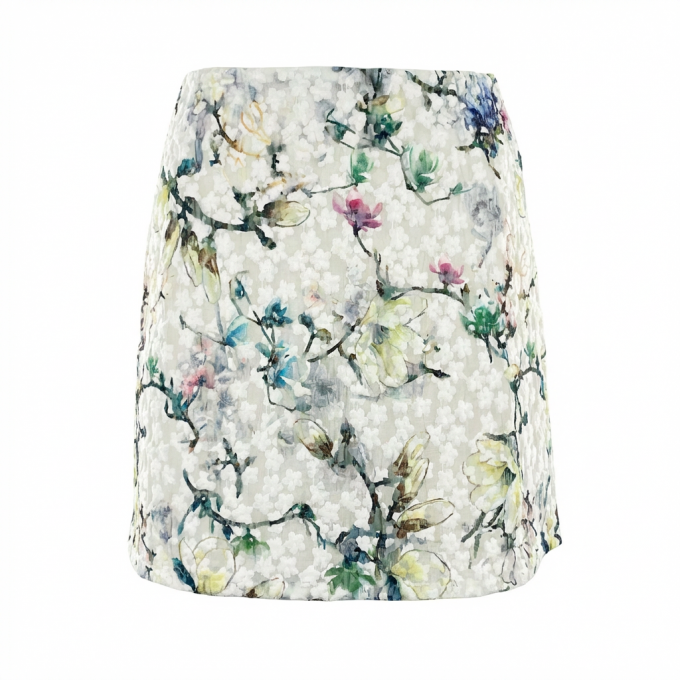 Exclusiver floraler Minirock mit Stickerei