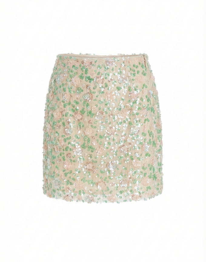 Paietten mini Rock beige