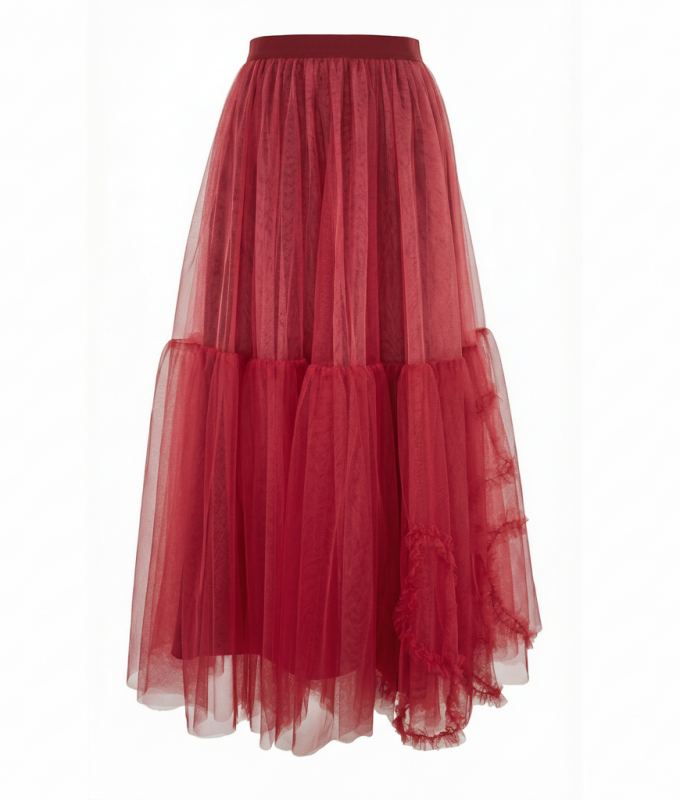 Tüllrock Himbeere mit Couture Details