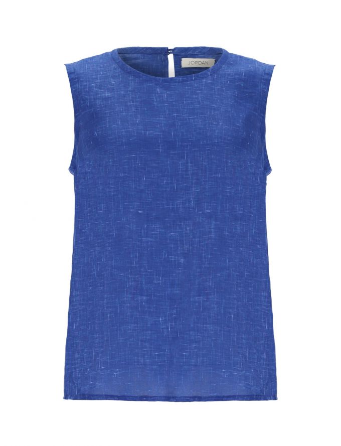 Leinen Top in blau